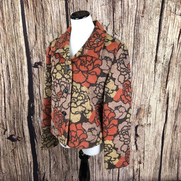 PENDLETON Roses Floral Wool Blend Jacket Size PL - Picture 3 of 8